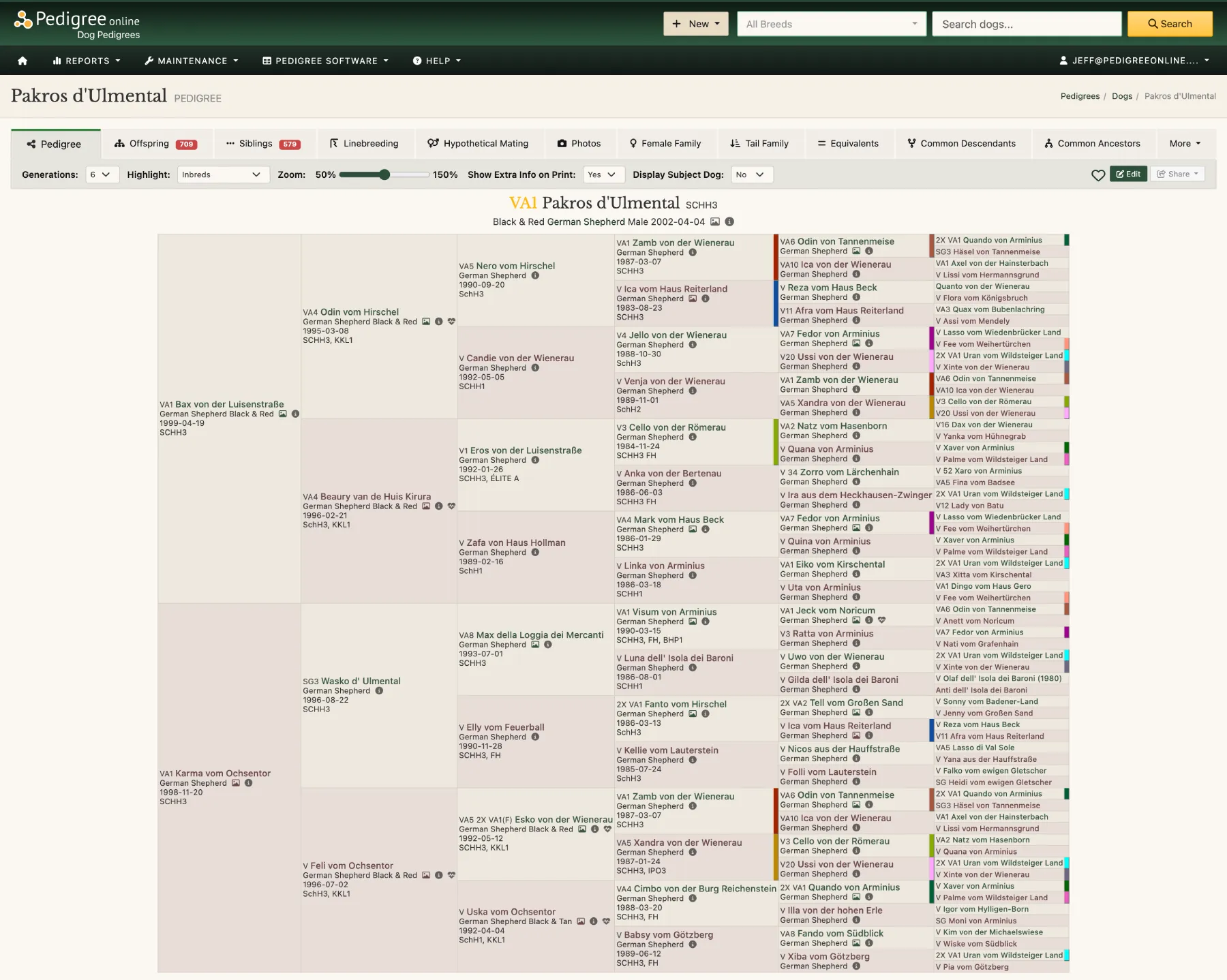Pedigree Online - Custom Database Software
